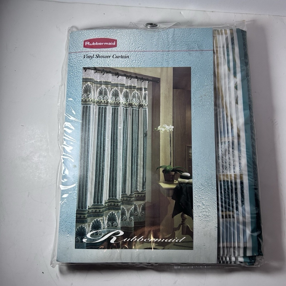 Vintage 90's Rubbermaid Colonnade Hunter Vinyl Shower Curtain New USA Sopranos